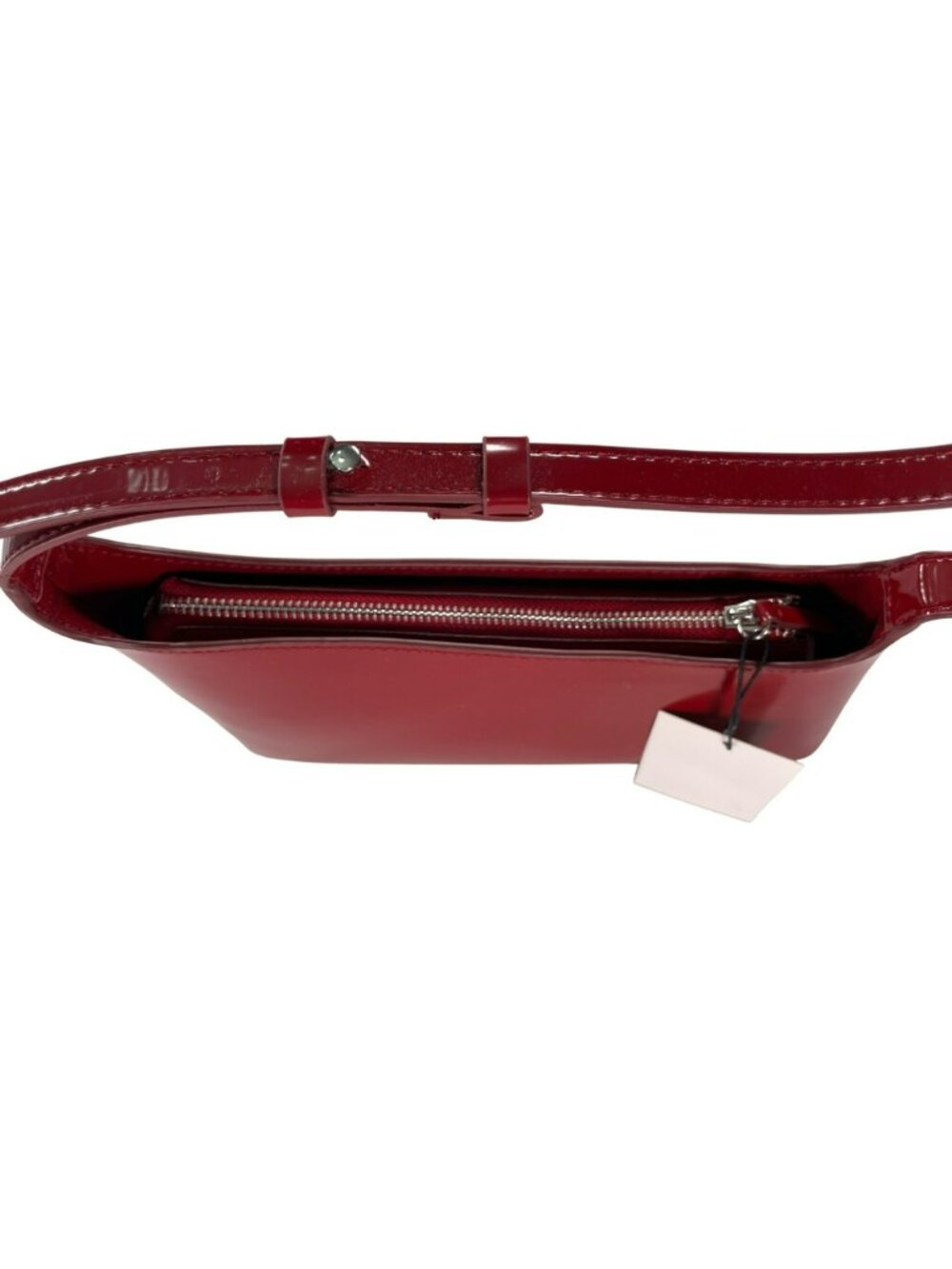 Zara Bag Red Patent Shoulder With Adjustable Strap & Dust Bag New - Picture 3 of 8